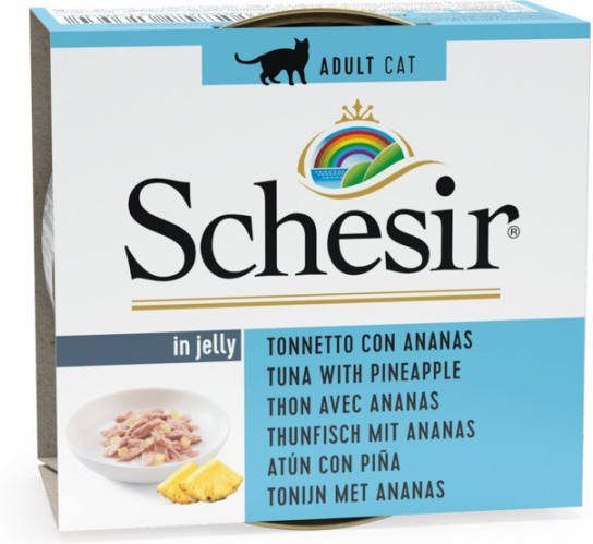 Schesir Kat Blik Gelei 75 g Kattenvoer Tonijn&Ananas