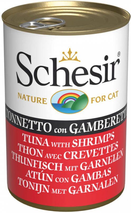 Schesir 24x Kattenvoer Tonijn Garnaal 140 gr