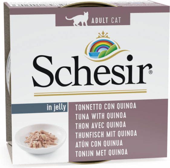 Schesir tonijn met quinoa(jelly)natvoer kat(blikjes 85 g)2 trays(28 x 85 gr )