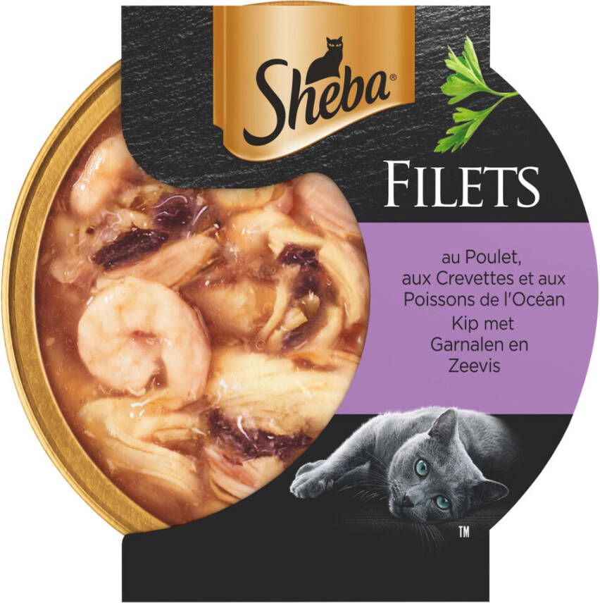 Sheba Filets In Saus 60 g Kattenvoer Garnaal&Oceaanvis&Kip