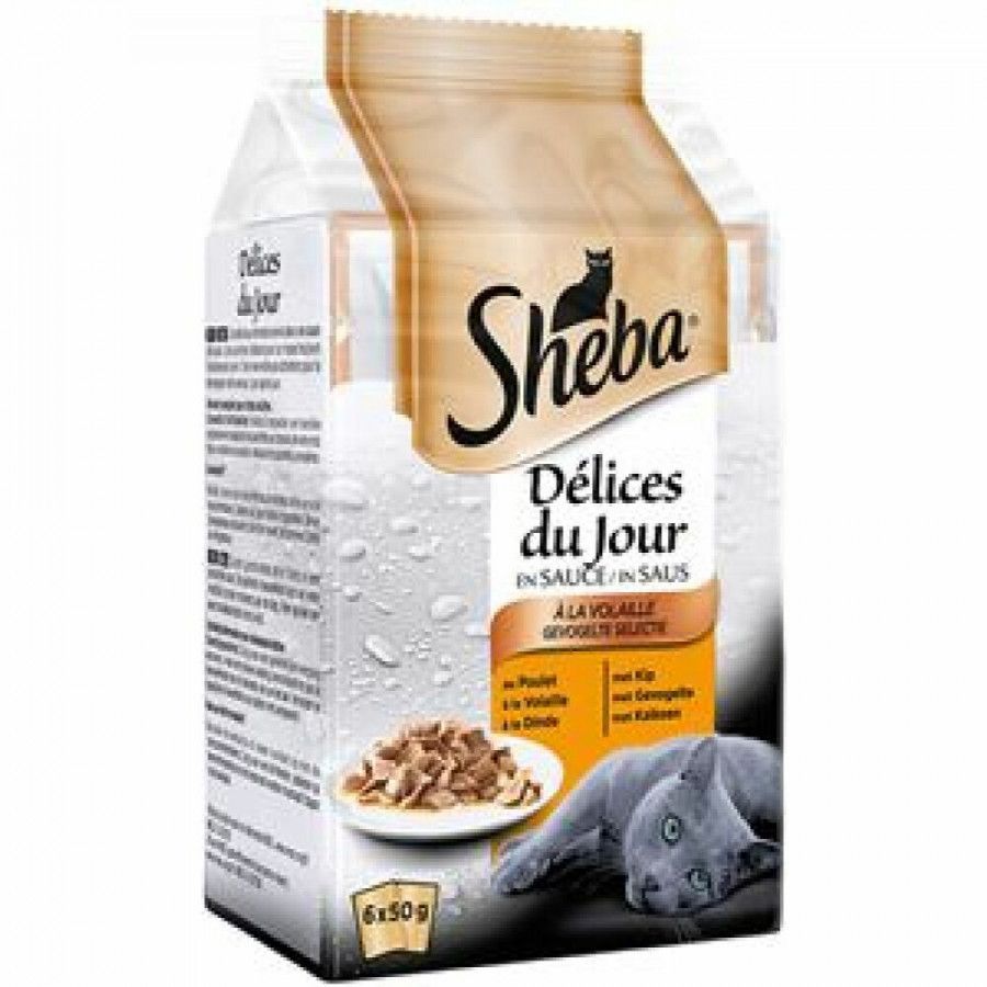 Sheba Délices du Jour Gevogelte Selectie in Saus 50 gr 12 x 50 gr