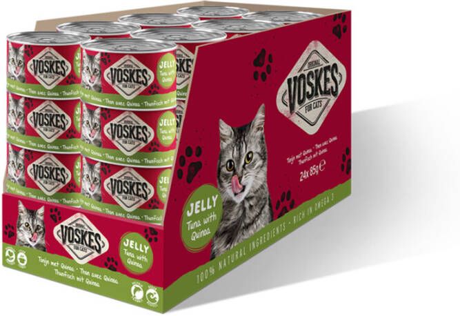 Voskes 24x Kattenvoer Nat Tonijn met Quinoa 85gr