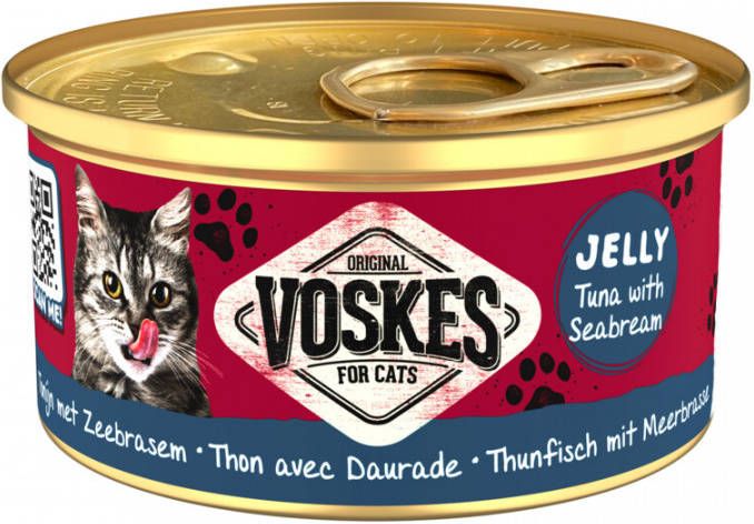 Voskes Kattenvoer Nat Tonijn met Zeebrasem 85gr