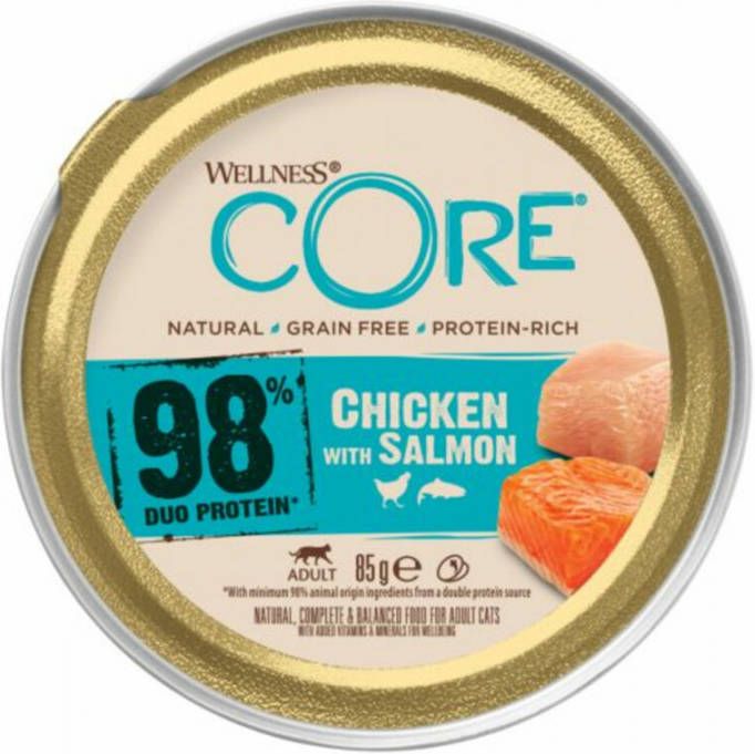 Wellness Core 12x Kattenvoer 98% Recipe Kip Zalm 85 gr