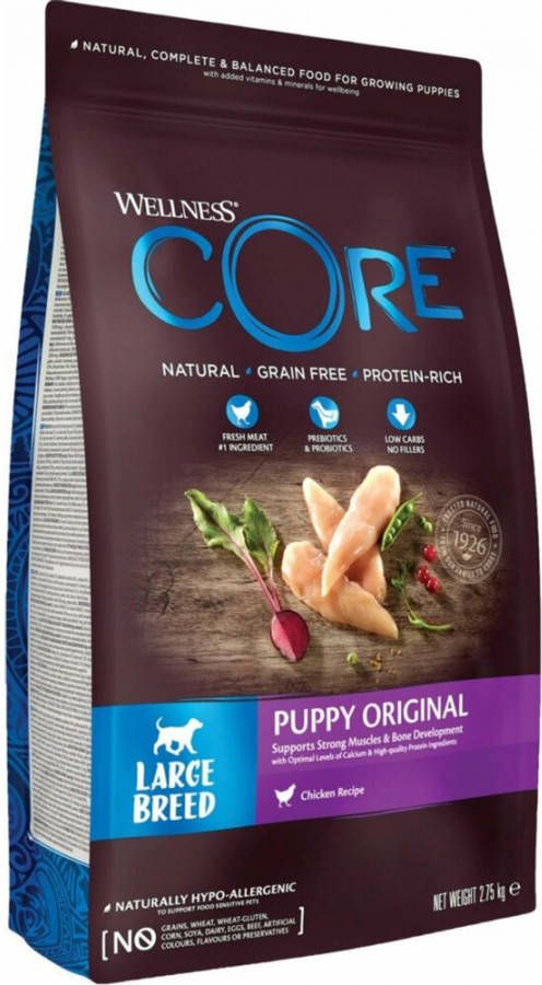 Wellness Core 4x Hondenvoer Puppy Large Breed Kalkoen Kip 2, 75 kg