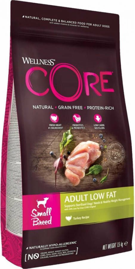 Wellness Core 4x Hondenvoer Small Healthy Weight Kalkoen 1, 5 kg