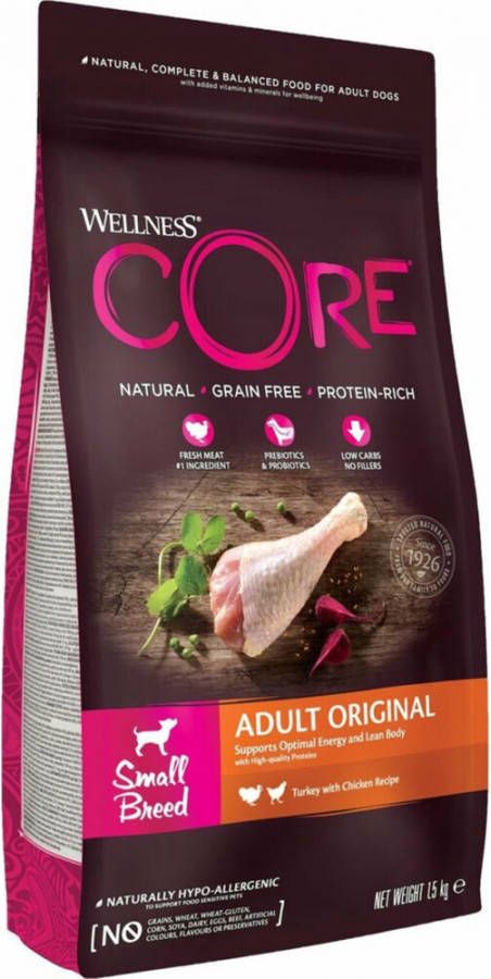Wellness Core 4x Hondenvoer Small Original Kalkoen 1, 5 kg