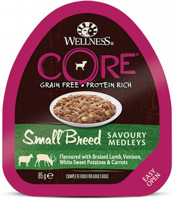 Wellness Core 12x Hondenvoer Small Savoury Medleys Lam Hert 85 gr
