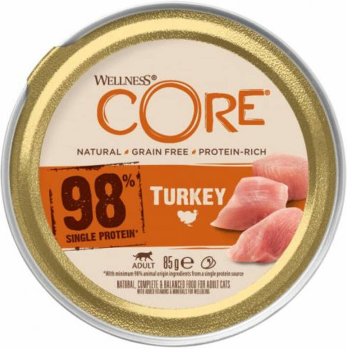 Wellness Core 12x Kattenvoer 98% Recipe Kalkoen 85 gr