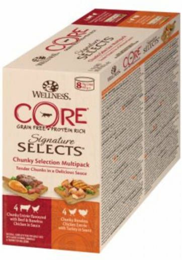 Wellness Core 4x Kattenvoer Signature Selects Chunky 8 pack 8 x 79 gr
