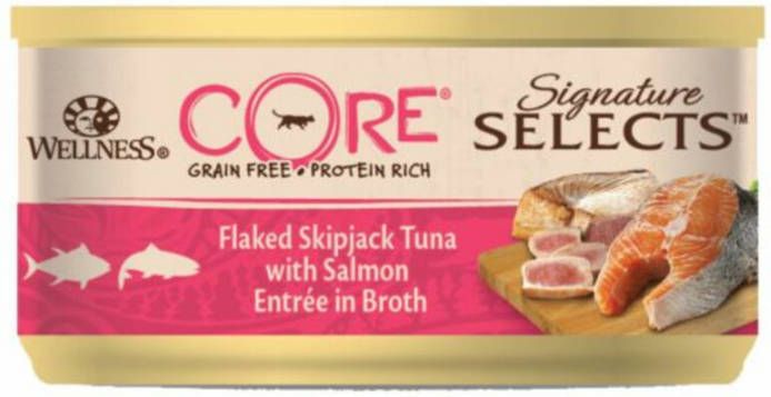 Wellness Core 24x Kattenvoer Signature Selects Flaked Tonijn Zalm 79 gr