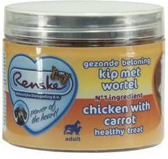 Renske Gezonde Beloning Hartjes kip met wortel hondensnack 2 x 100 gr