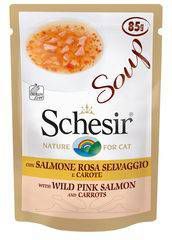 Schesir Kat Soep Roze Zalm & Wortel 20 x 85 g