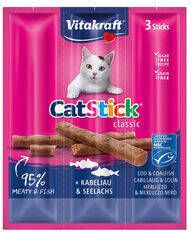 Vitakraft Catstick Classic met kabeljauw & koolvis kattensnoep 10 x 3 sticks