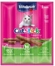 Vitakraft Catstick Healthy kip & kattengras kattensnoep 10 x 3 sticks