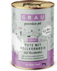 Grau Glutenvrij Kalkoen met Volkorenrijst Blik 6 x 400 g