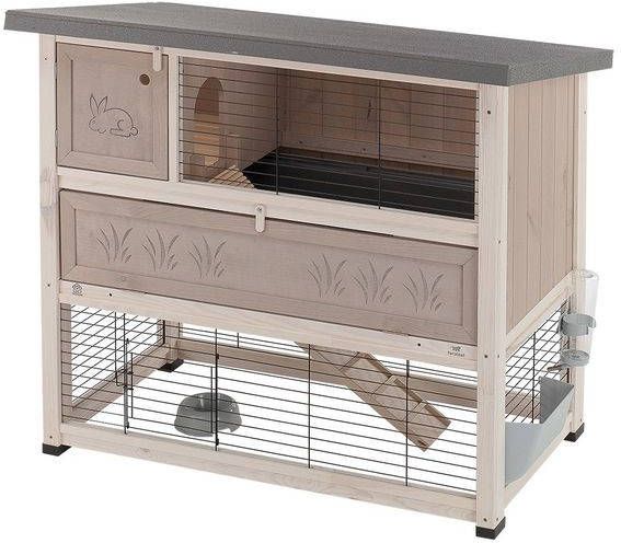 Ferplast Konijnenhok Ranch 120 Plus Dierenverblijf 117x69x101 cm Grijs 120