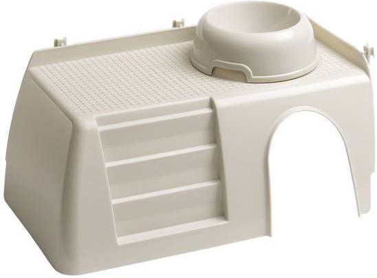 Ferplast Plateau Pub 3252 Met Voerbak Dierenverblijf 42x25x16.5 cm Grijs