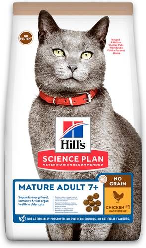 Hill's Hill&apos, s Feline Mature Adult No Grain Kattenvoer Kip 1.5 kg online kopen