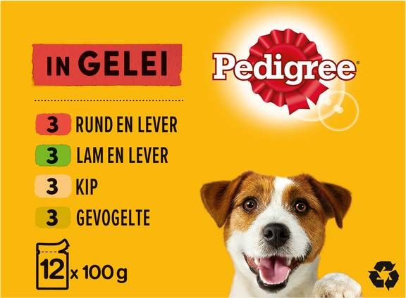 Pedigree Maaltijdzakjes Adult Favourites In Gelei Multipack Hondenvoer 12x100 g online kopen