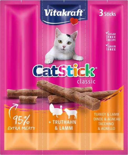 Vitakraft Catstick Classic kalkoen & lam kattensnoep 10 x 3 sticks online kopen