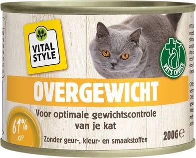 VITALstyle 6x Kattenvoer Blik Overgewicht 200 gr online kopen