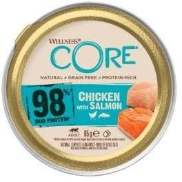 Wellness Core 98% Recipe 85 g Kattenvoer Kip&Zalm Voor De Volwassen Kat