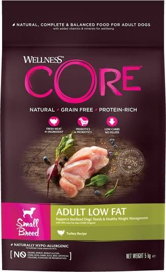Wellness Core Grain Free Dog Small Breed Adult Low Fat Hondenvoer Kalkoen 5 kg