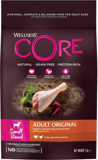 Wellness Core Grain Free Dog Small Breed Adult Original Hondenvoer Kalkoen Kip 5 kg