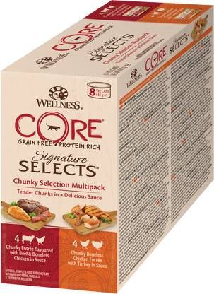 Wellness Core Signature Selects Chunky Multi Pack Kattenvoer Mix 8x79 g