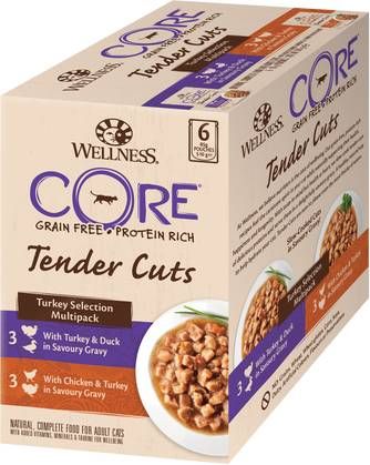 Wellness Core Tender Cuts Turkey Selection Kattenvoer Kalkoen 6x85 g