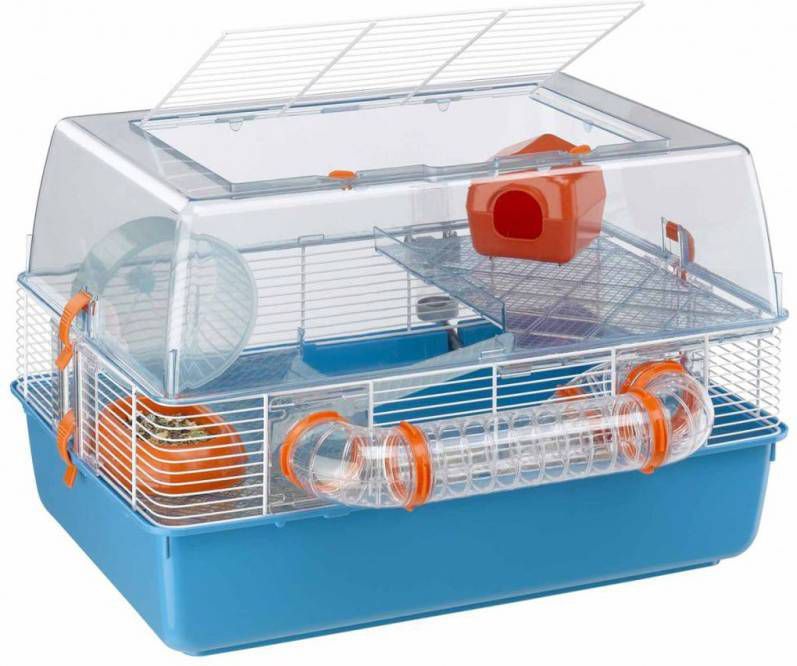 Ferplast Hamsterkooi Duna Fun Dierenverblijf 55x47x37.5 cm Blauw Oranje