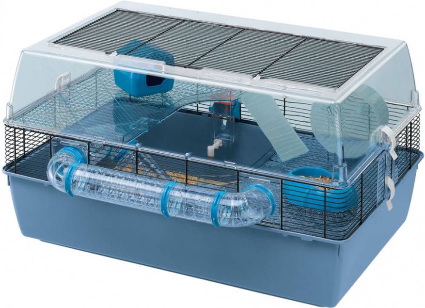 Ferplast Hamsterkooi Duna Fun 71, 5 X 46 Cm Blauw/zwart 7 delig