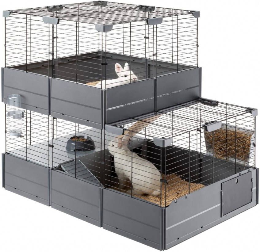 Ferplast Multipla Double Dierenverblijf 107.5x72x96.5 cm Grijs