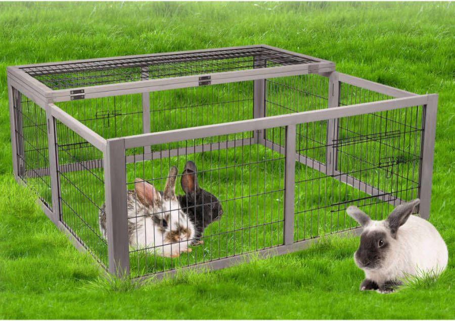 FLAMINGO Konijnenverblijf inklapbaar met 2 deuren Mel 116x112x45 cm