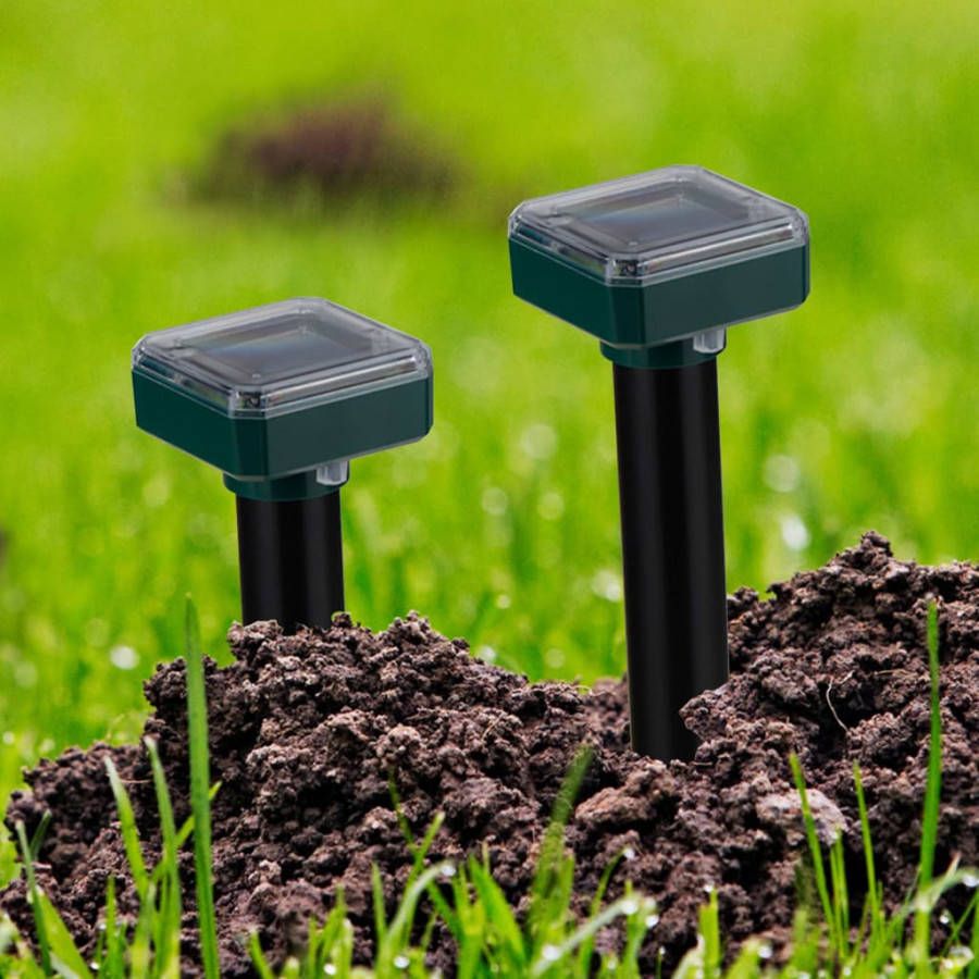 Huismerk Premium Solar Mollen Repeller Set Van 2 Stuks 5, 7 x 5, 7 x 25 cm