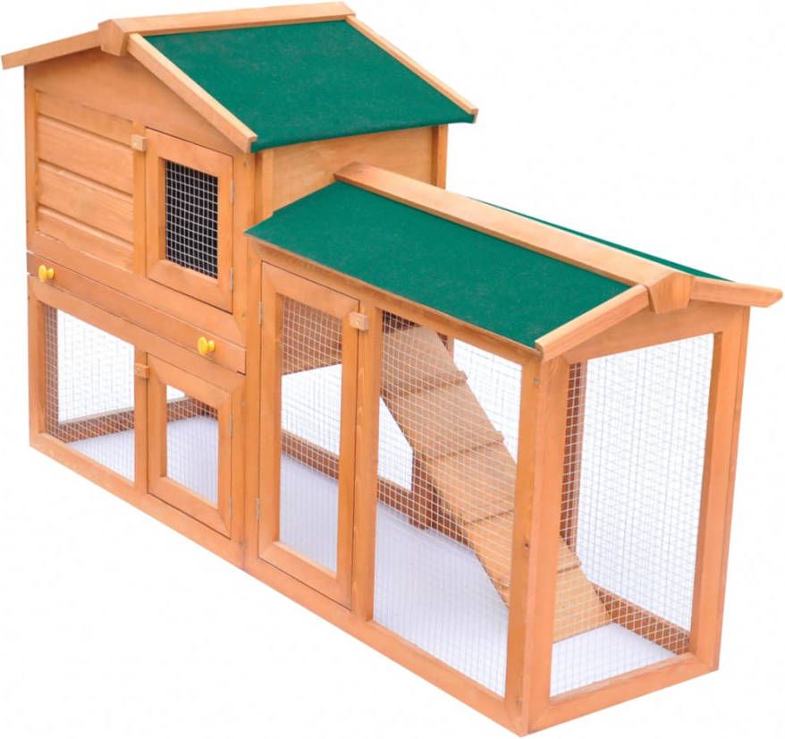 vidaXL Houten konijnenhok voor buiten geschikt voor kleine dieren