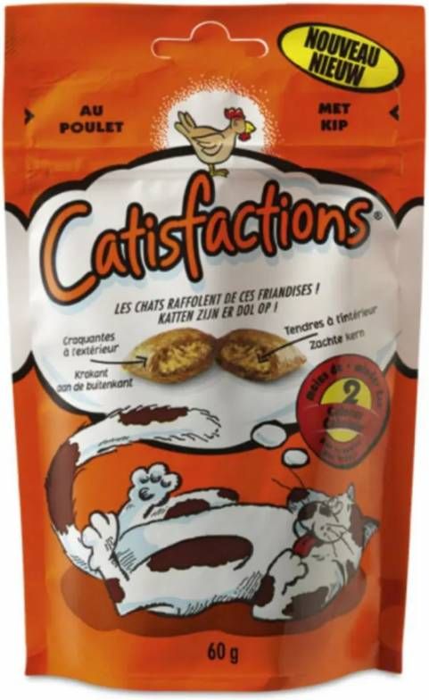 Catisfactions Kattensnoepjes 60 g Kattensnack Kip