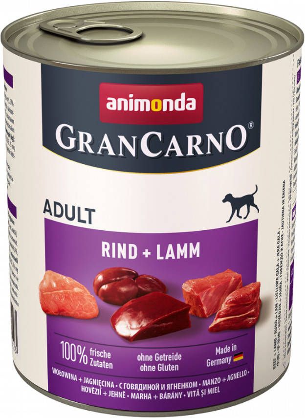 Animonda GranCarno 12x800g Original Adult Rund & Lam Hondenvoer