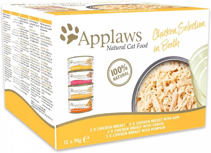 Applaws Voordeelpakket 24 x 70 g Kattenvoer Kip selectie