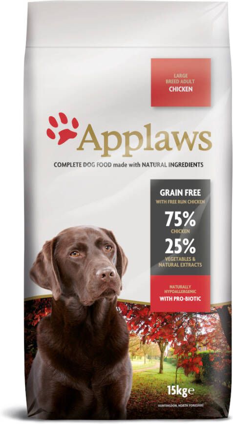 Applaws Voordelig Dubbelpak 2 x 7, 5/15 kg Hondenvoer Adult Large Breed Kip(2 x 15 kg )