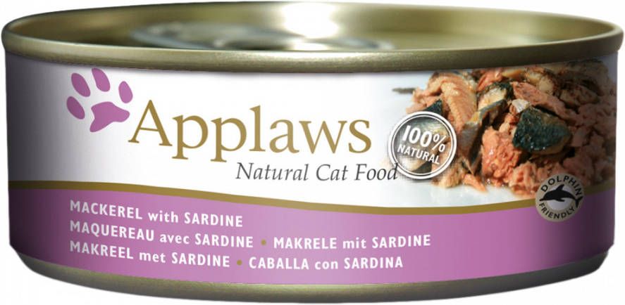 Applaws 6x156g in Bouillon Makreel & Sardientjes Kattenvoer