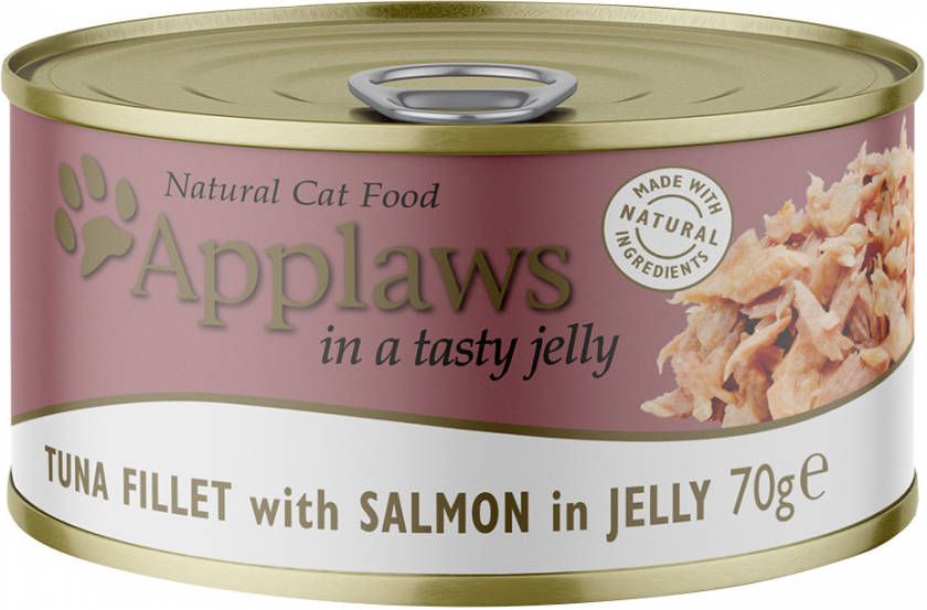 Applaws 6x70g Tonijn/Zalm in Gelei Kattenvoer