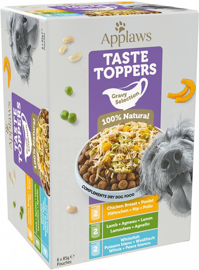 Applaws 6x85g Taste Toppers Probeerverpakking Saus Hondenvoer nat
