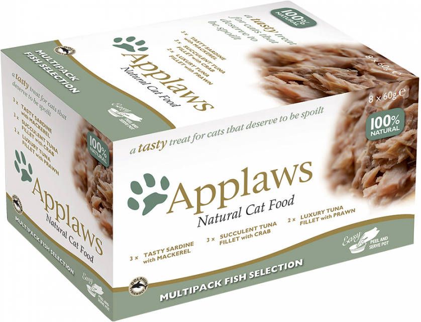 Applaws 8x60g Visselectie 8 x 60 g Cat Pot Selection Probeerpakket Kattenvoer