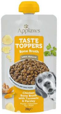 Applaws Taste Toppers Pouch 6 x 200 ml Hondenvoer Kippenbeenderbouillon met Kurkuma & Peterselie