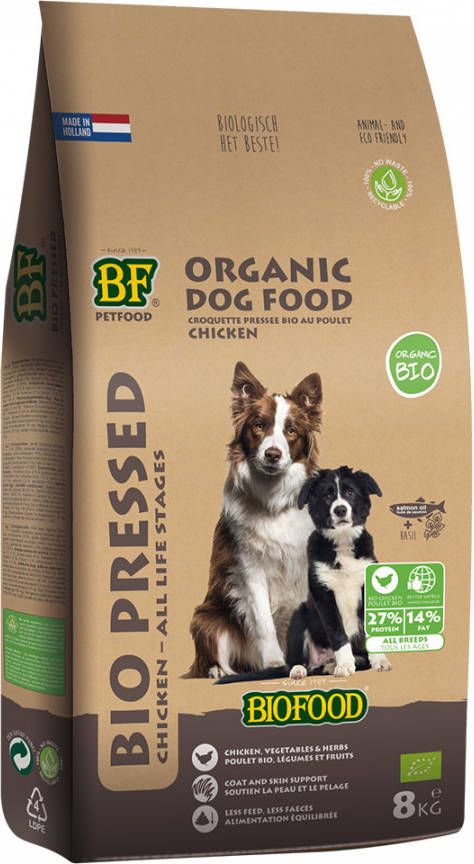 Biofood 10% korting! Dubbelpak Organic Pressed Chicken Hondenvoer 2 x 8 kg