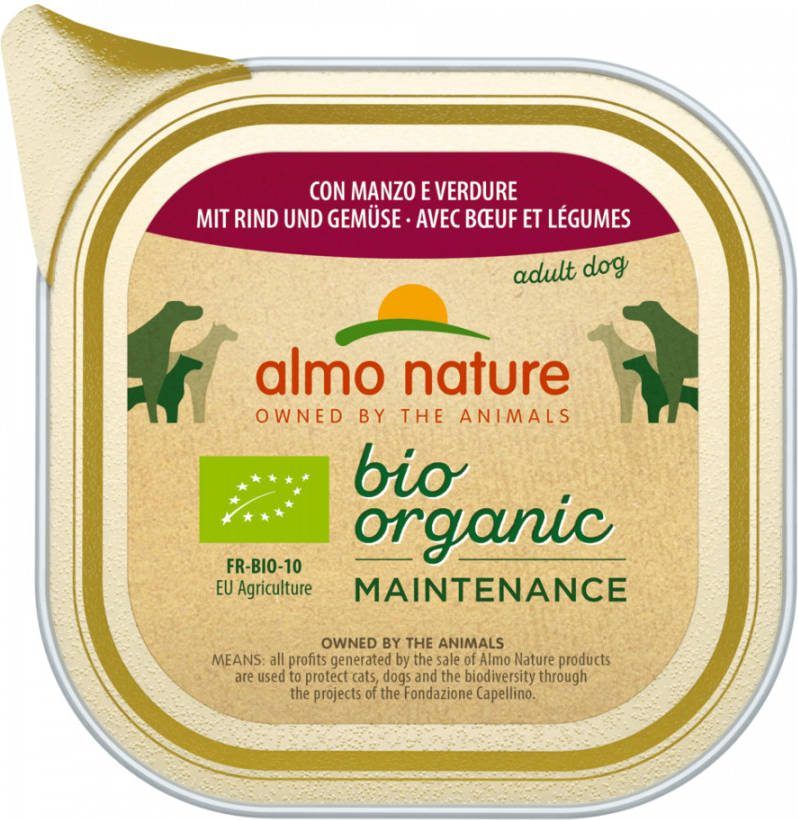 Almo Nature 32x Bio Organic Maintenance Hondenvoer Rund en Groenten 100 gr