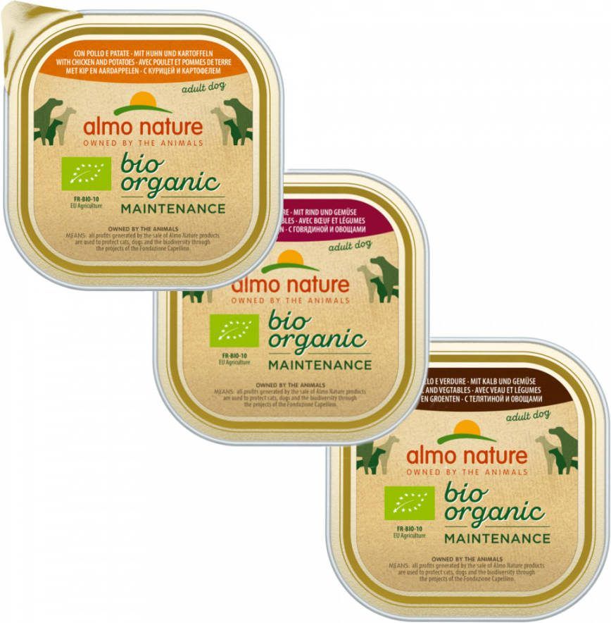 Almo Nature 9x Bio Organic Maintenance Hondenvoer Rund en Groenten 300 gr
