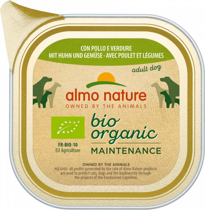 Almo Nature 32x Bio Organic Maintenance Hondenvoer Kip en Groenten 100 gr